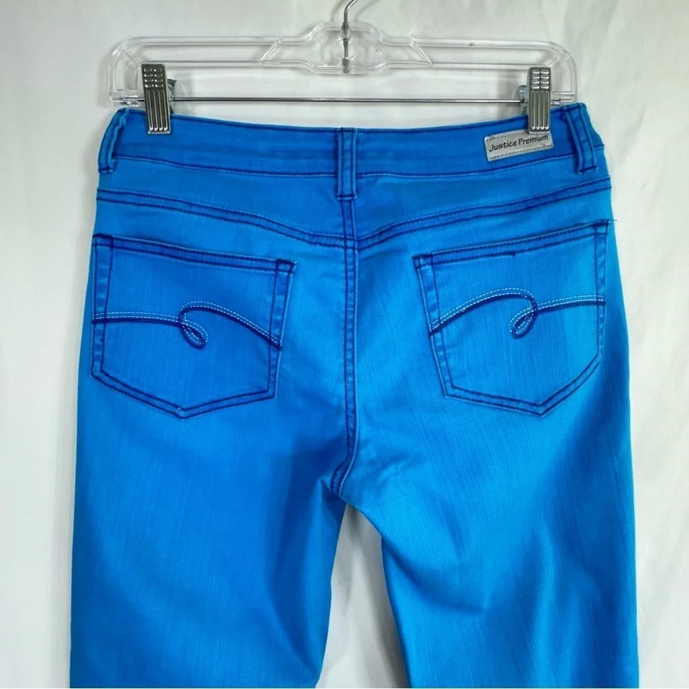 Justice Girl’s Bright Sky Blue Simply Low Jeans Plus 14.5